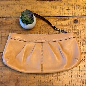 Coach Light Brown Leather Wristlet